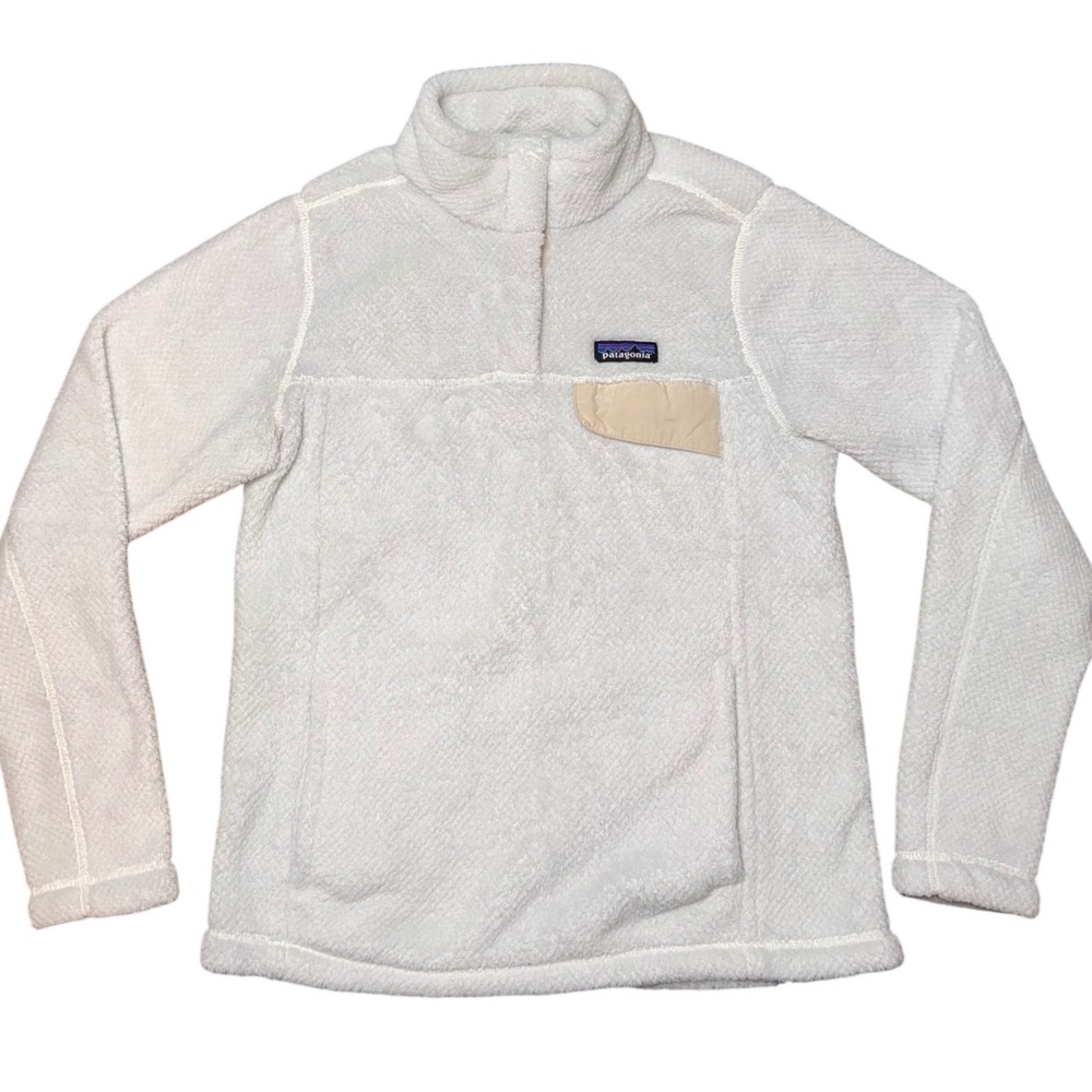 Patagonia Re-Tool Snap-T‎ Pullover Fleece Cream White Polartec Womens Medium
